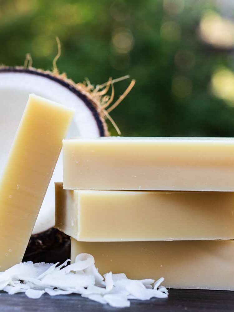 A stack of Chagrin Valley shampoo bars. 