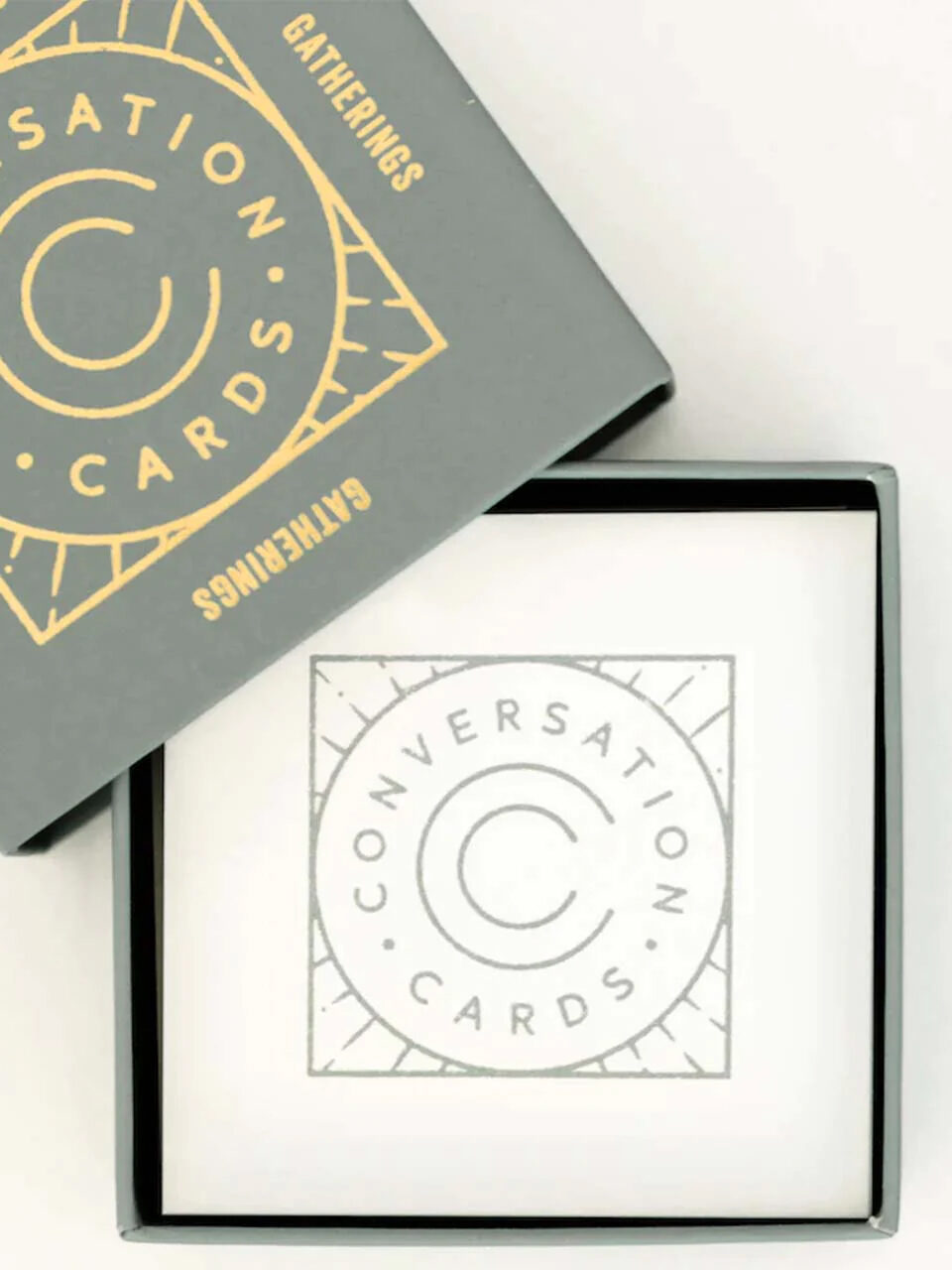 Conversation cards in a box.