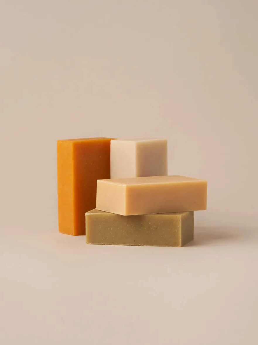 A stack of shampoo bars from byHumankind. 