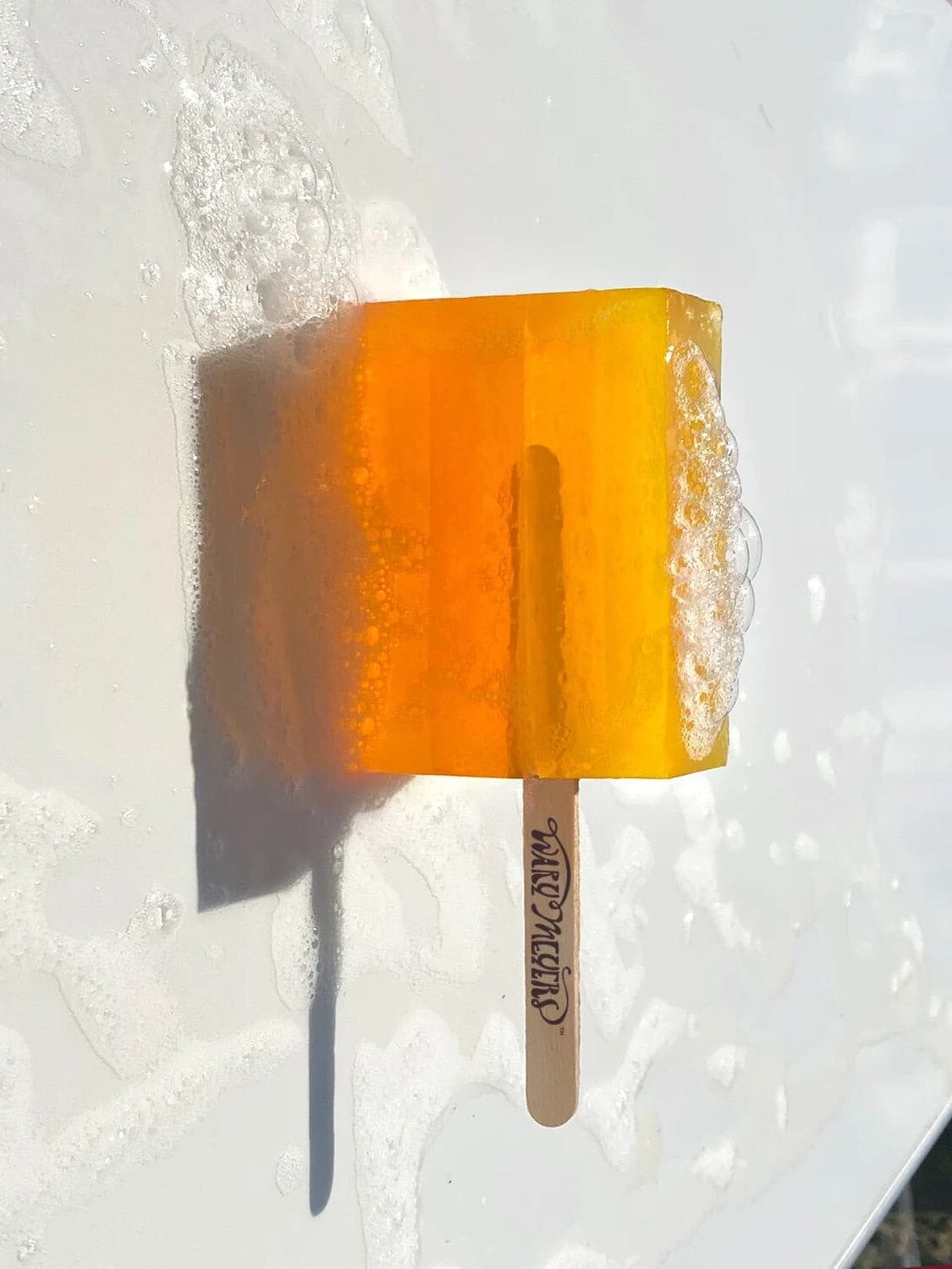 A bar of Wary Meyers soap on a stick.