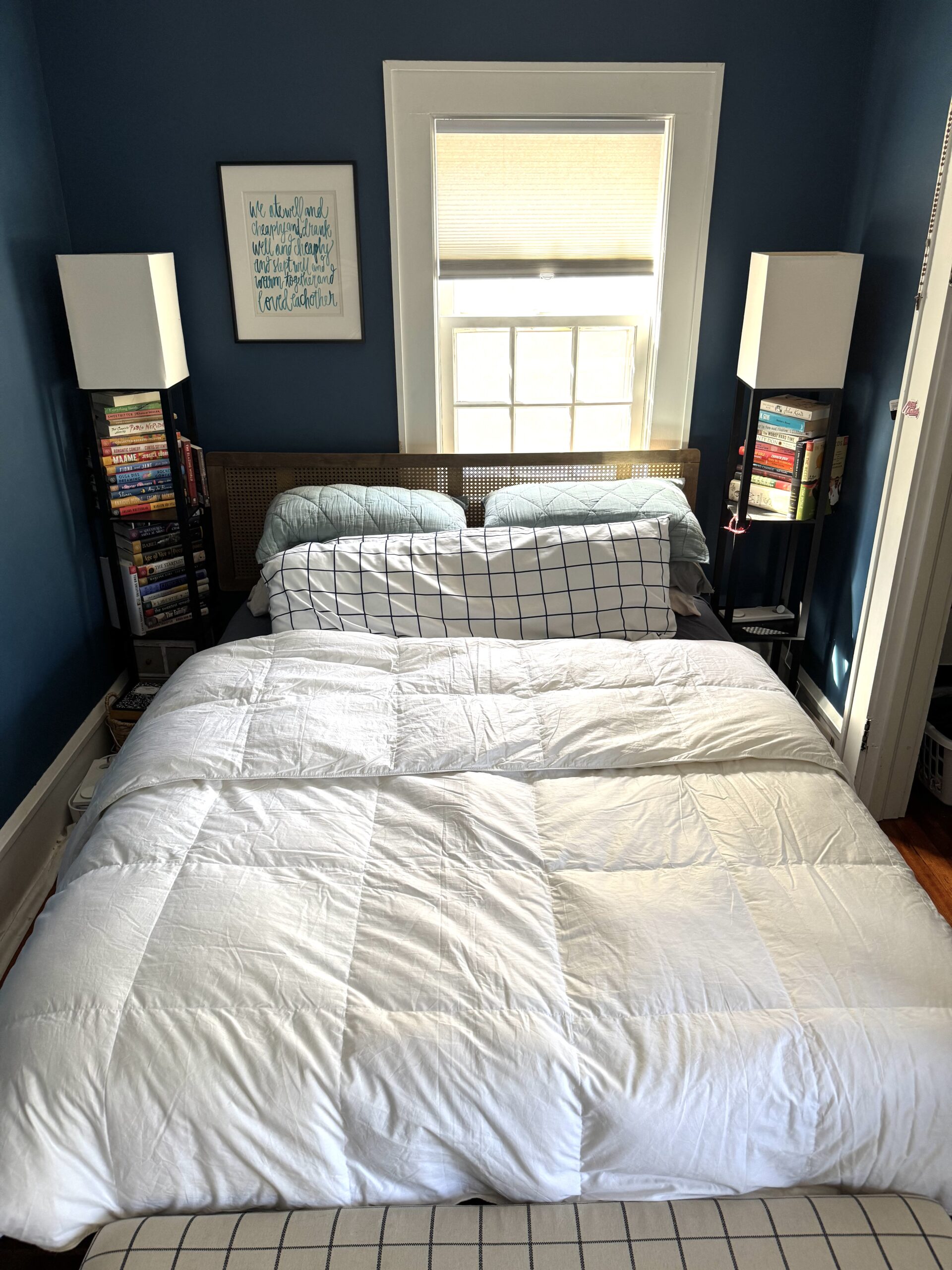 A Brooklinen Comforter on a bed. 
