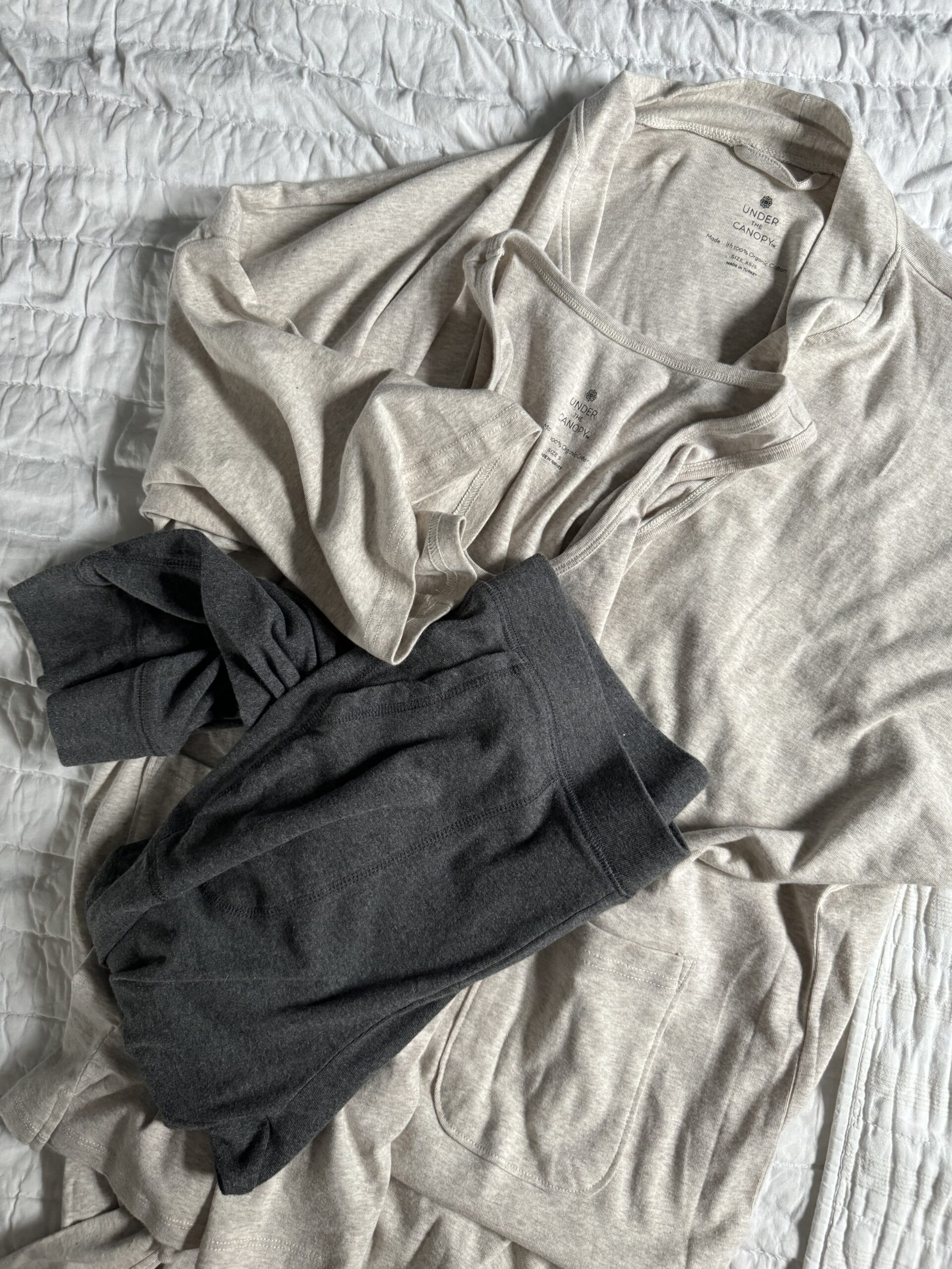 Close up of Under the Canopy pajamas. 