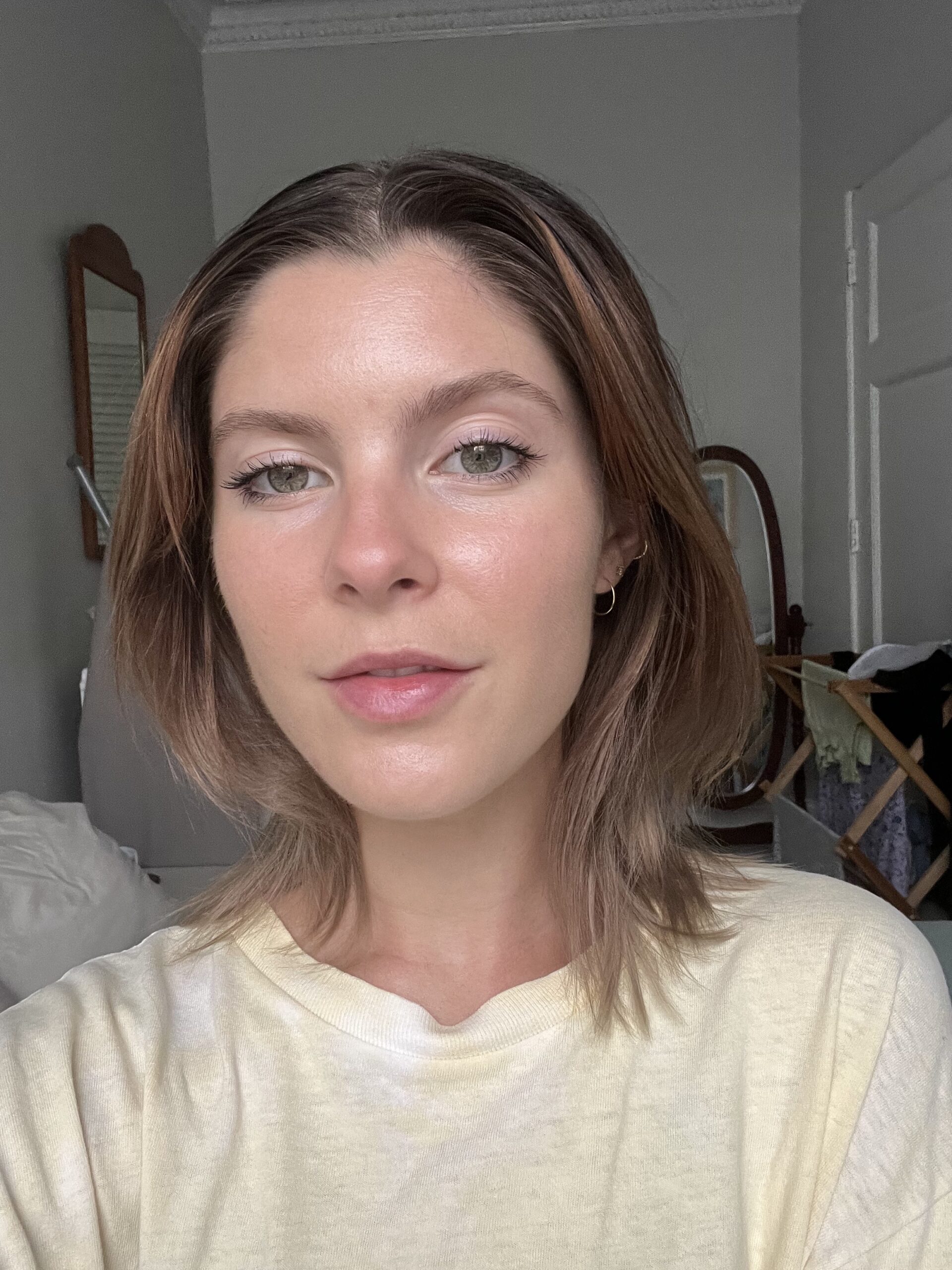 A woman wearing Well People powder foundation.