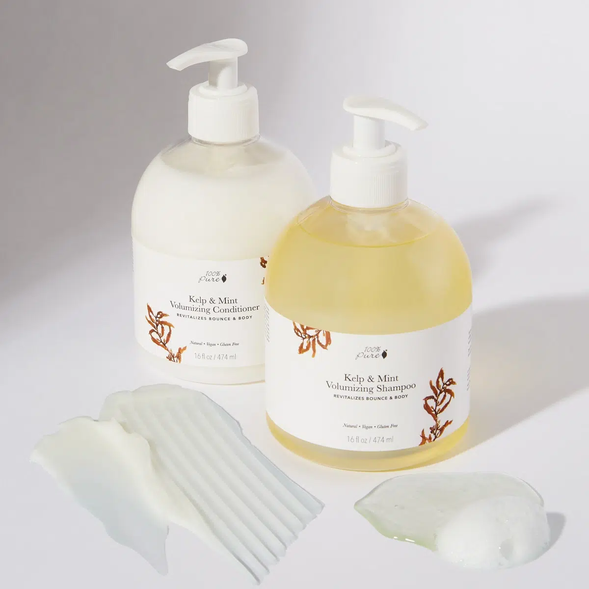 Two bottles of 100% Pure Shampoo and Conditioner